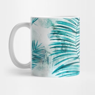 Watery palms Aqua blue Mug